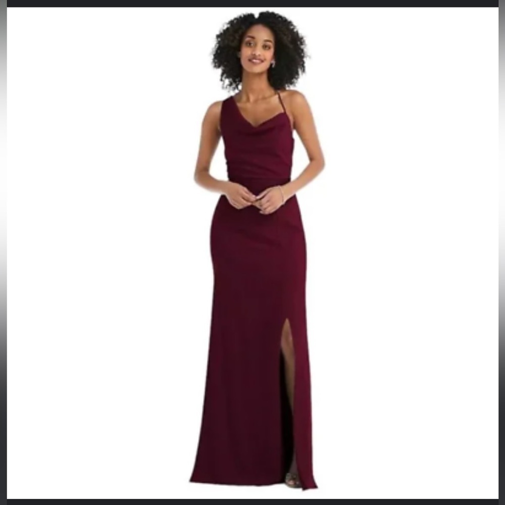 New AfterSix One Shoulder with Strap Cowl Neck Dress with Slit 20